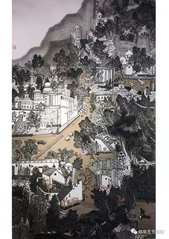   李雅同学的国画作品《都市新...